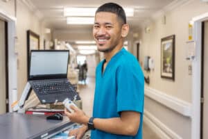 Nurse smiling at camera