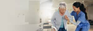 Nurse taking blood pressure